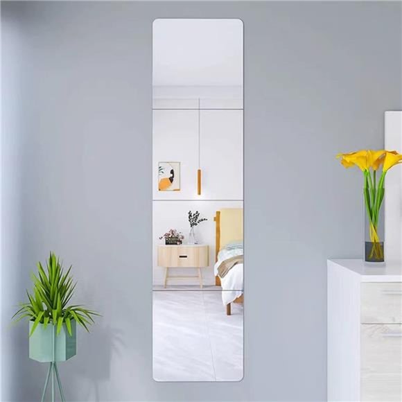 Wall Mirror Full Length, on Door Mirror shatterproof for Home Gym, 8"X8" 4pcs - Picture 2 of 6
